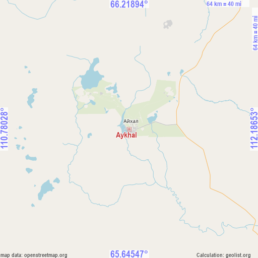 Aykhal on map