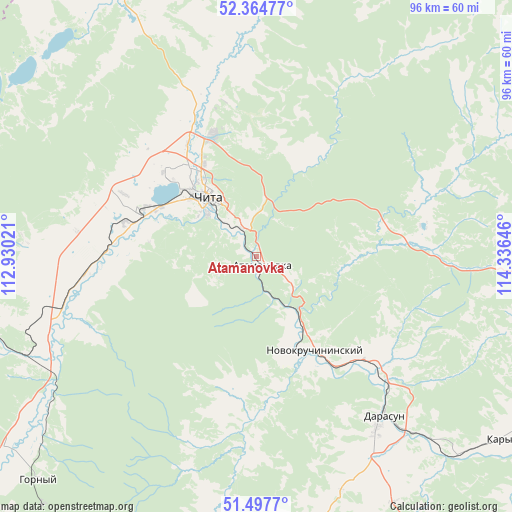 Atamanovka on map