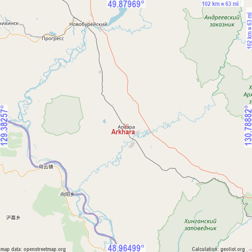 Arkhara on map