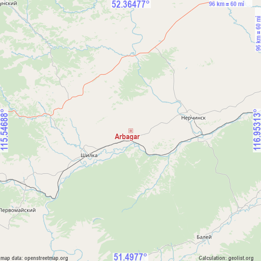 Arbagar on map