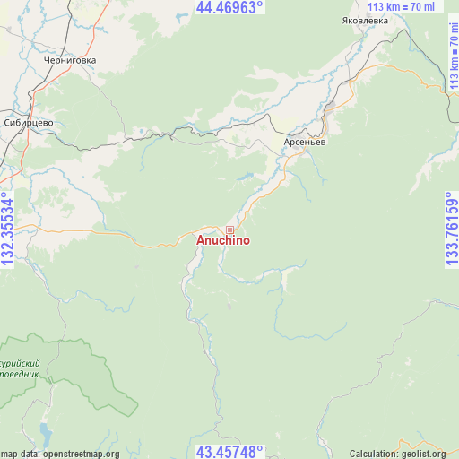 Anuchino on map