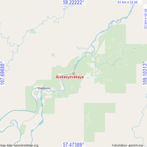 Alekseyevskaya on map