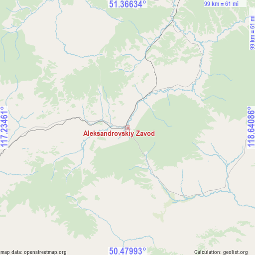 Aleksandrovskiy Zavod on map