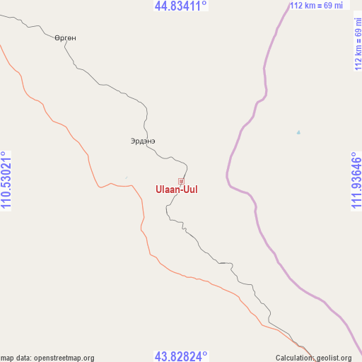 Ulaan-Uul on map