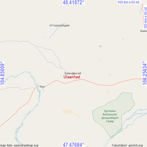 Ulaanhad on map