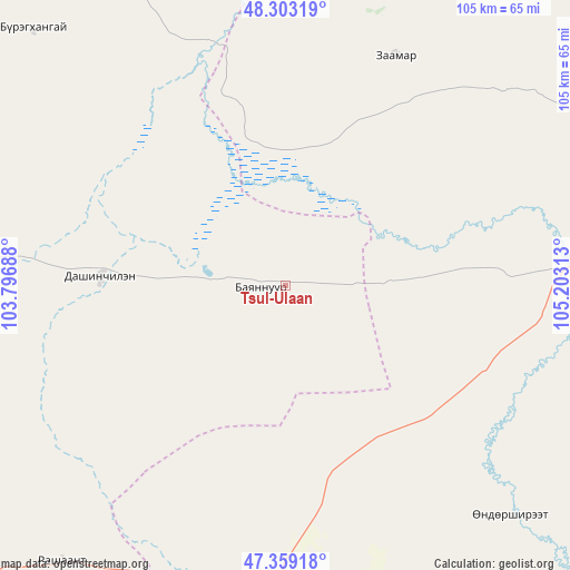 Tsul-Ulaan on map