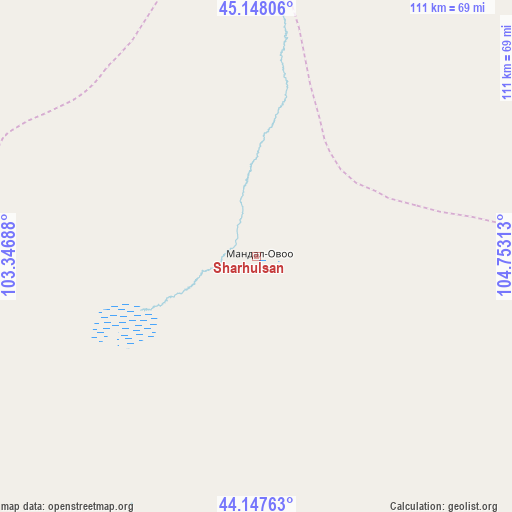 Sharhulsan on map