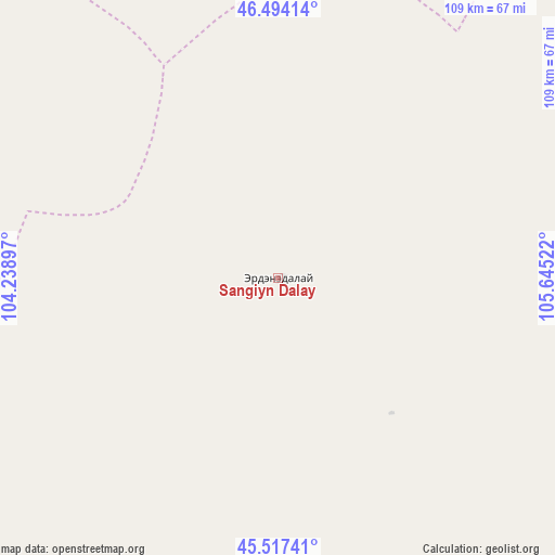 Sangiyn Dalay on map