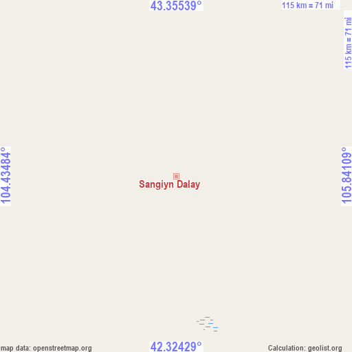 Sangiyn Dalay on map