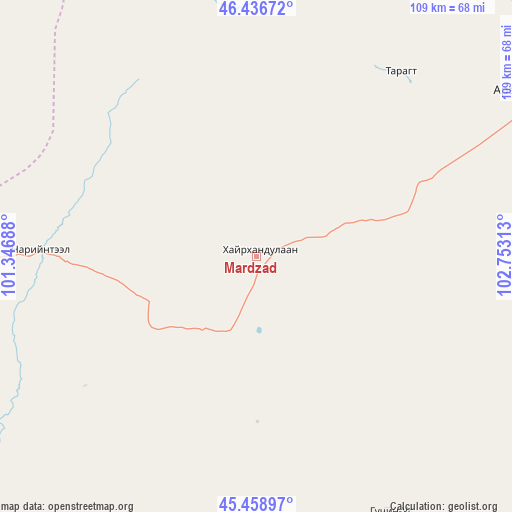 Mardzad on map