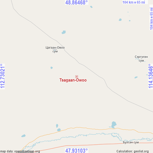 Tsagaan-Owoo on map