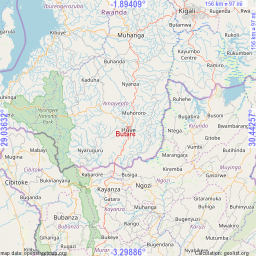 Butare on map