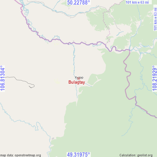 Bulagtay on map