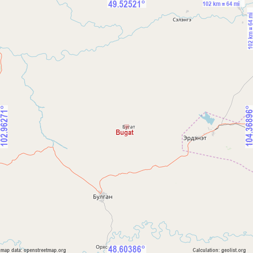 Bugat on map