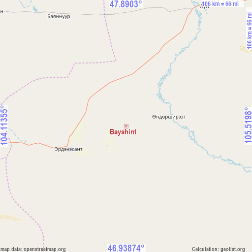 Bayshint on map