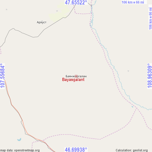 Bayasgalant on map