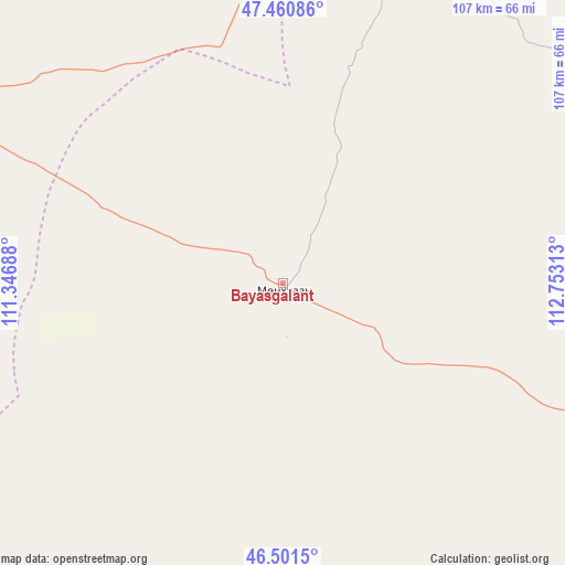 Bayasgalant on map