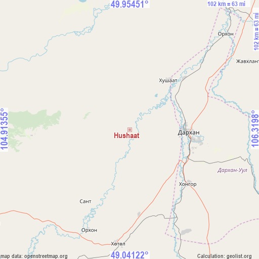 Hushaat on map