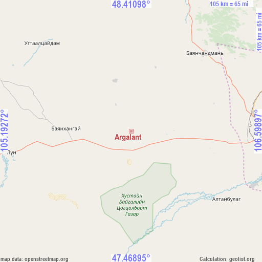 Argalant on map