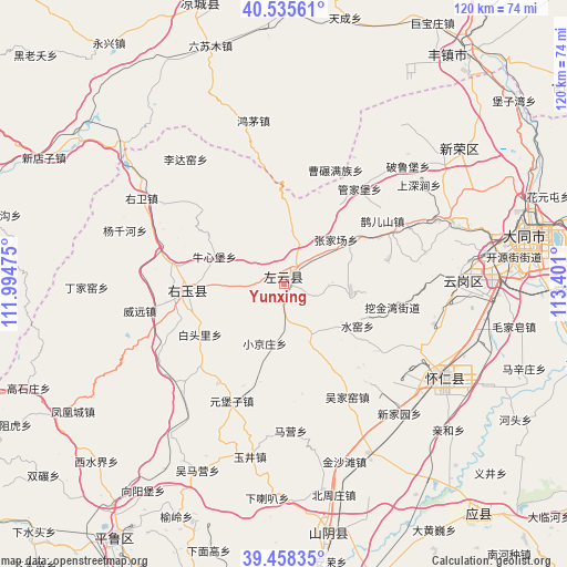 Yunxing on map