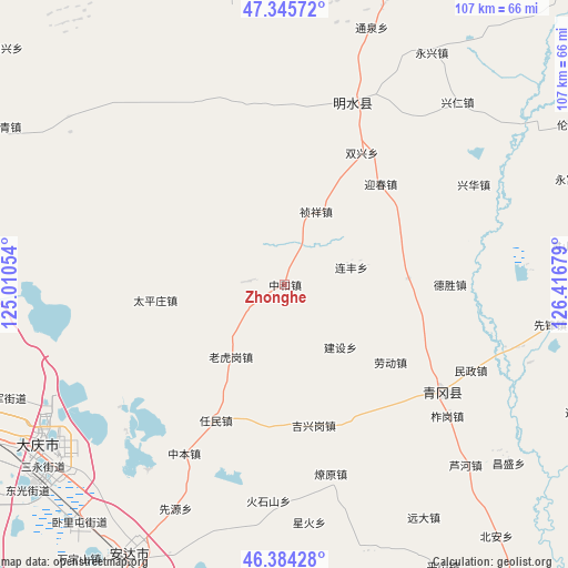 Zhonghe on map