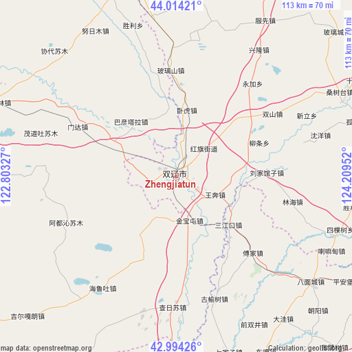 Zhengjiatun on map
