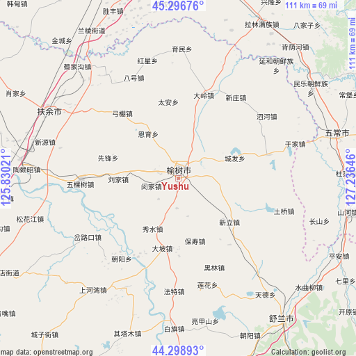 Yushu on map