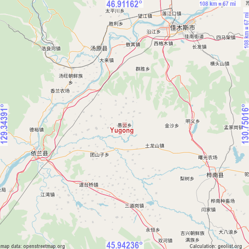 Yugong on map