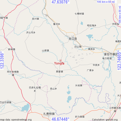 Yongfa on map