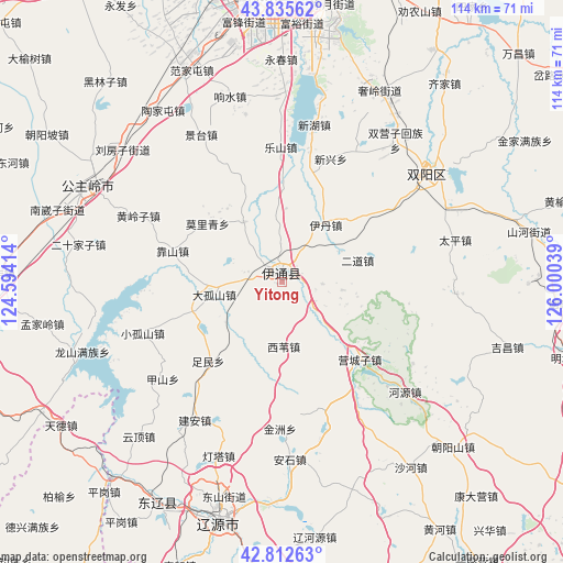 Yitong on map