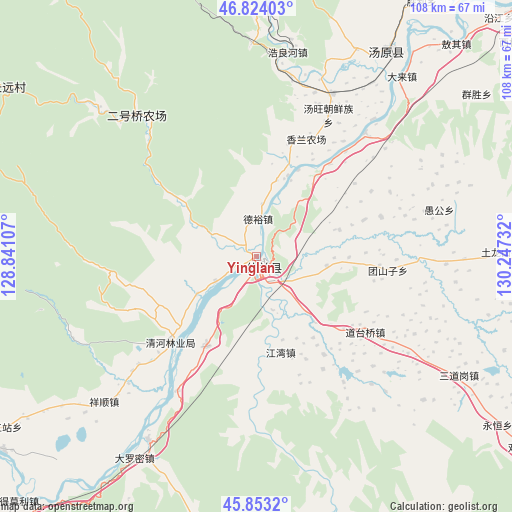 Yinglan on map