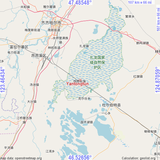 Yantongtun on map