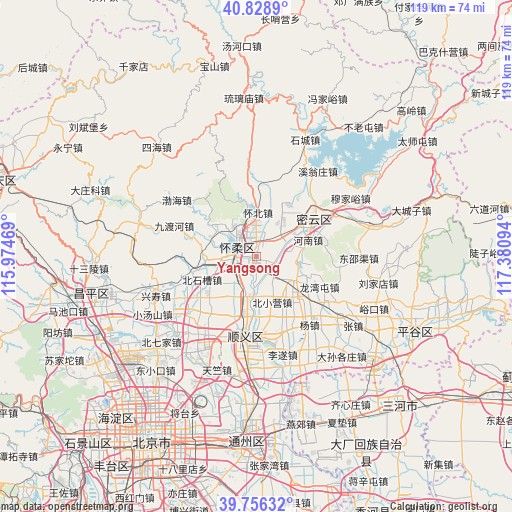 Yangsong on map