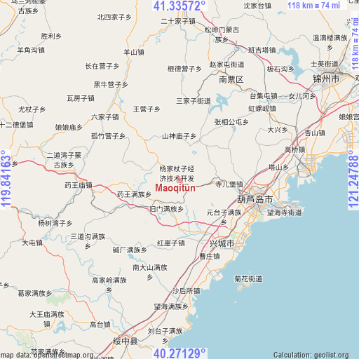 Maoqitun on map