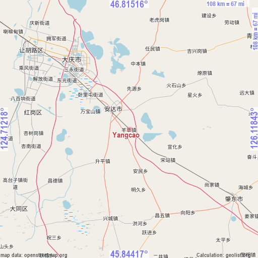 Yangcao on map