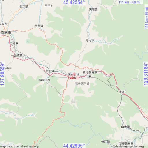 Yabuli on map