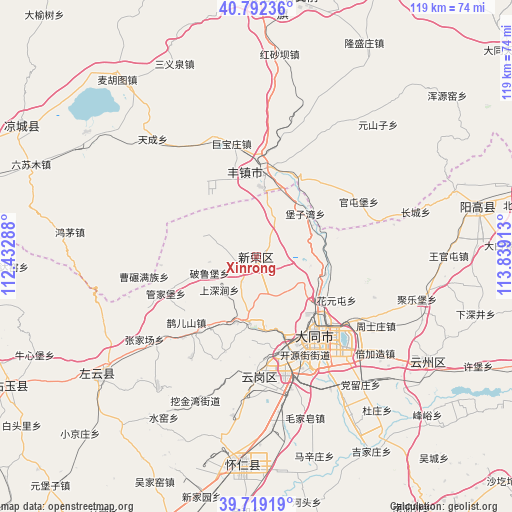 Xinrong on map