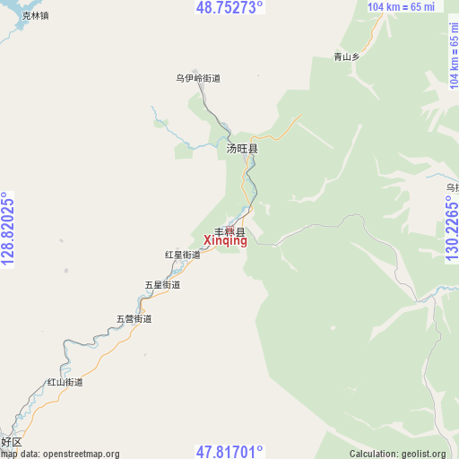 Xinqing on map