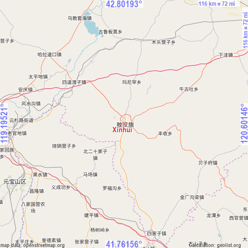 Xinhui on map