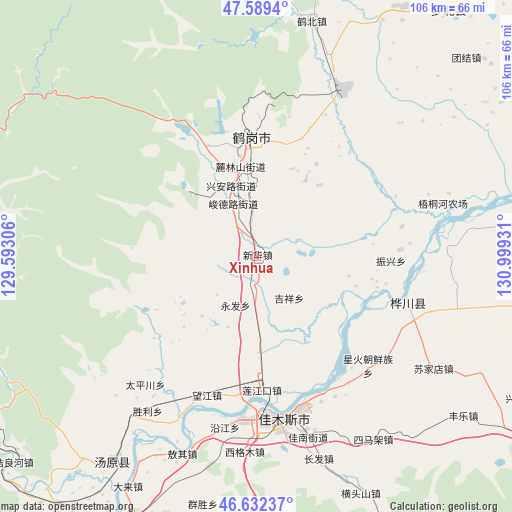 Xinhua on map