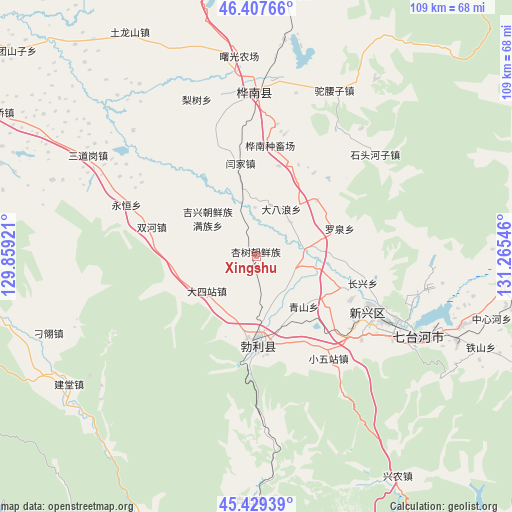 Xingshu on map