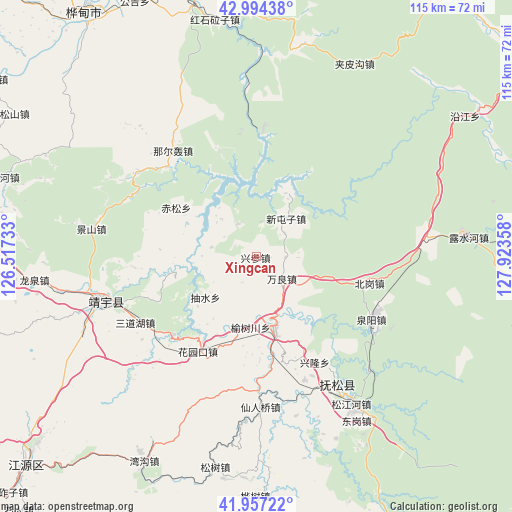 Xingcan on map