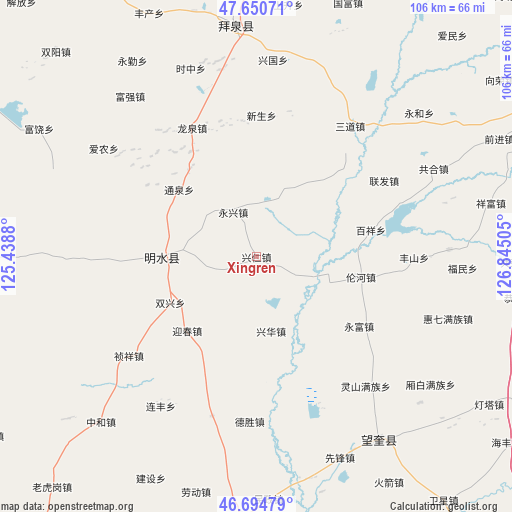 Xingren on map