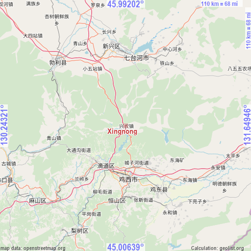 Xingnong on map