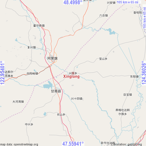 Xinglong on map