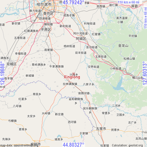 Xinglong on map