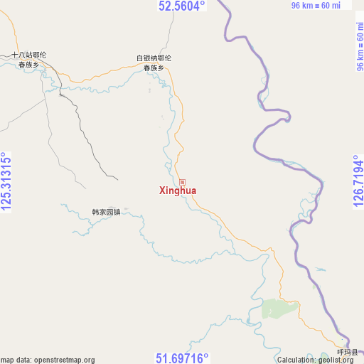 Xinghua on map