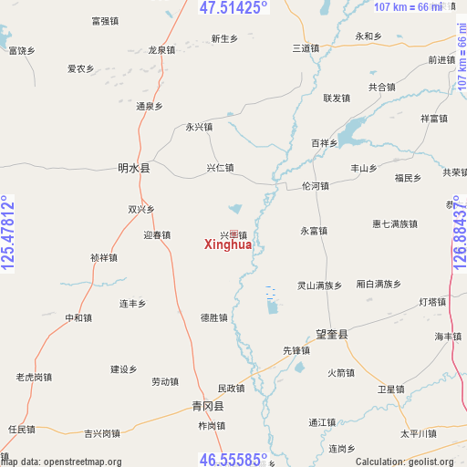 Xinghua on map