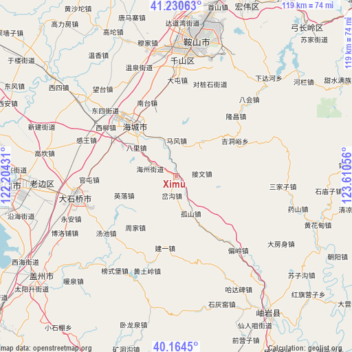 Ximu on map