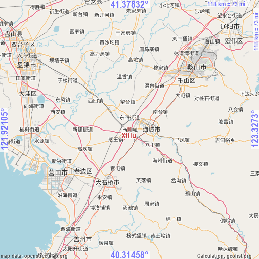 Xiliu on map